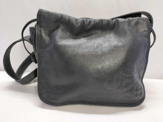 LOEWE Anagram Leather Shoulder Bag Black Shoulder Bag