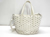 JIMMY CHOO Leather 2-Way Handbag White Tote Bag