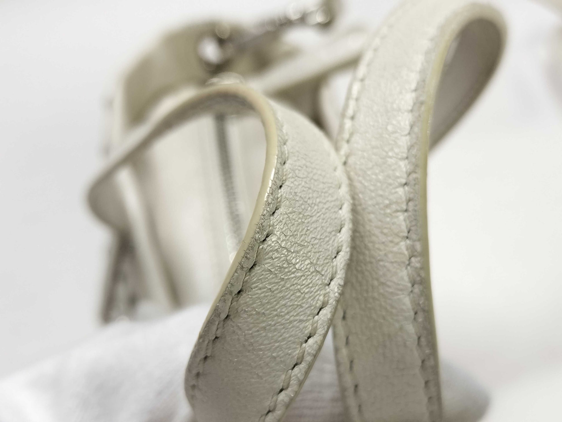JIMMY CHOO Leather 2-Way Handbag White Tote Bag