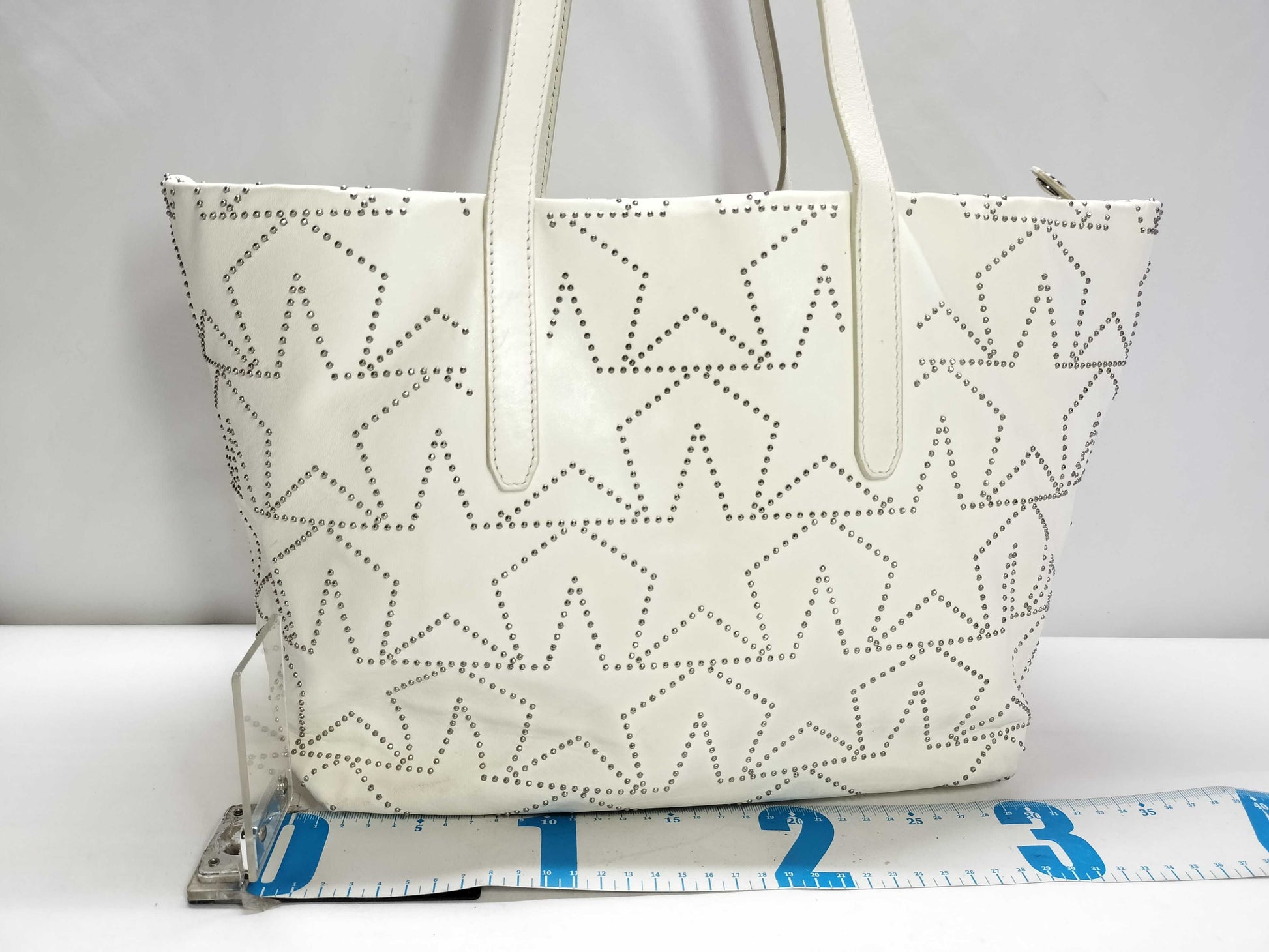 JIMMY CHOO Leather Tote Bag White Tote Bag