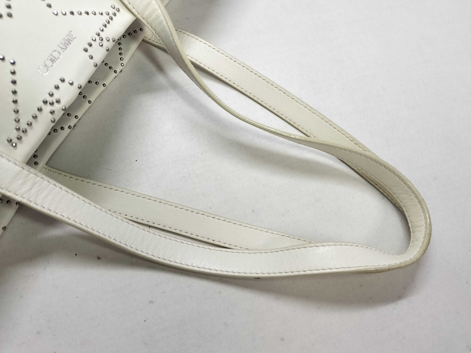 JIMMY CHOO Leather Tote Bag White Tote Bag