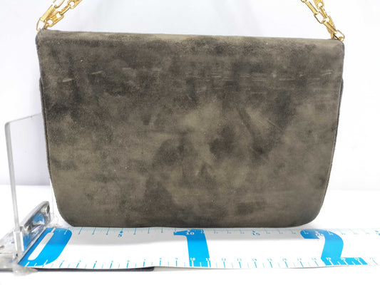 CELINE Suede Handbag Dark Brown Shoulder Bag