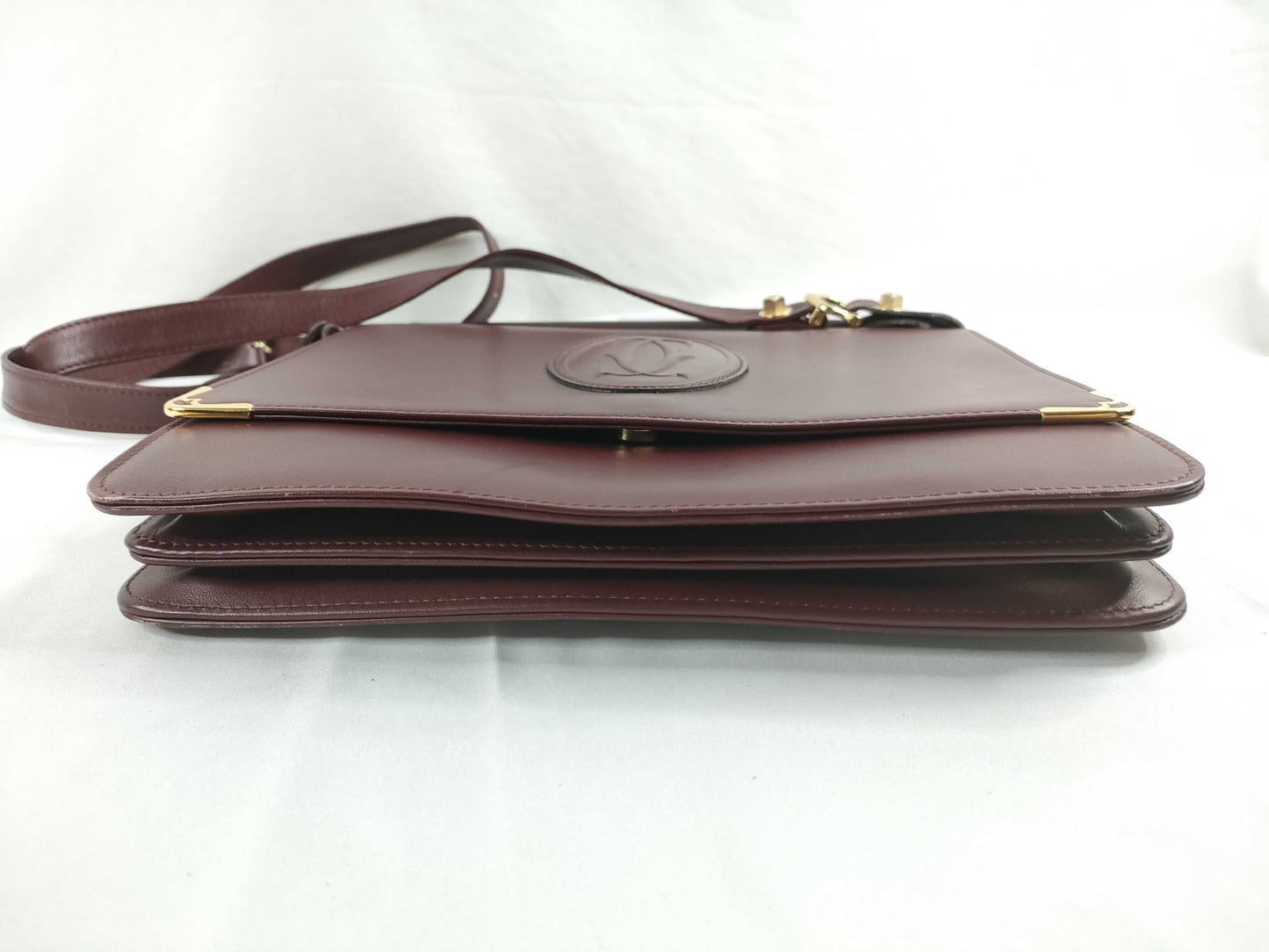Cartier Mast Cartier Mastline Leather Shoulder Bag Bordeaux Shoulder Bag