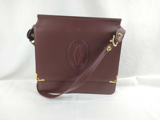 Cartier Mast Cartier Mastline Leather Shoulder Bag Bordeaux Shoulder Bag