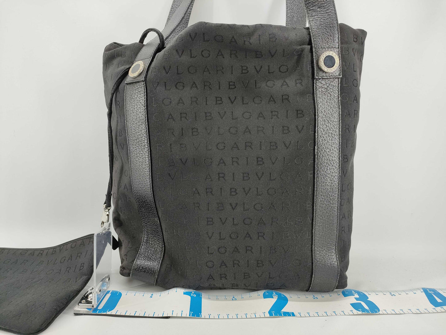 BVLGARI Canvas x Leather Tote Bag Black Tote Bag