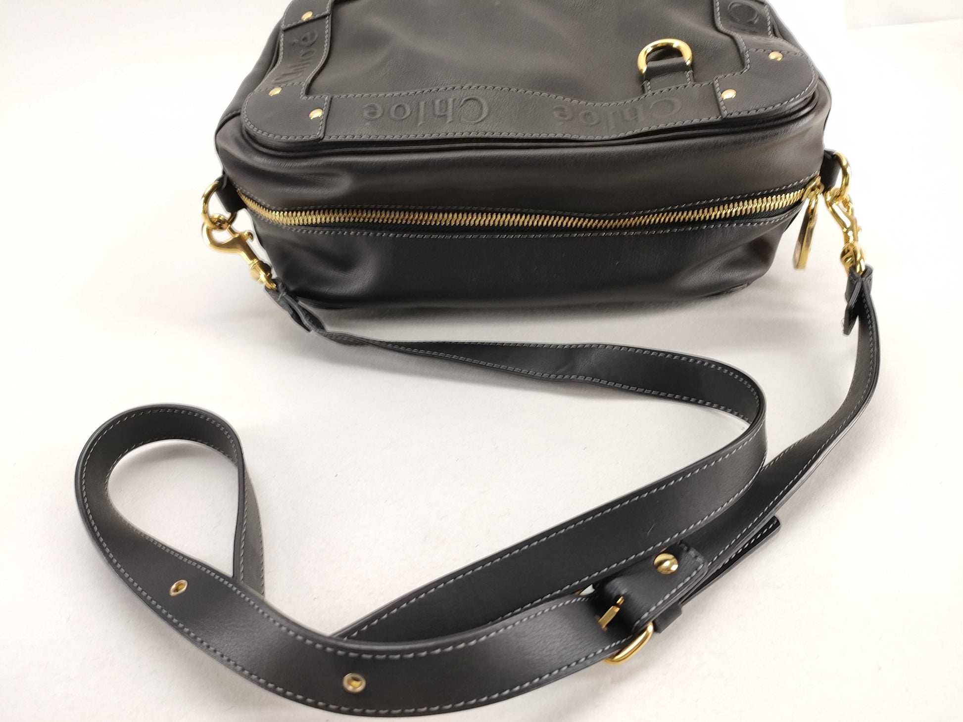 Chloe Chloe Eden Leather Shoulder Bag 01-11-62 Black Shoulder Bag