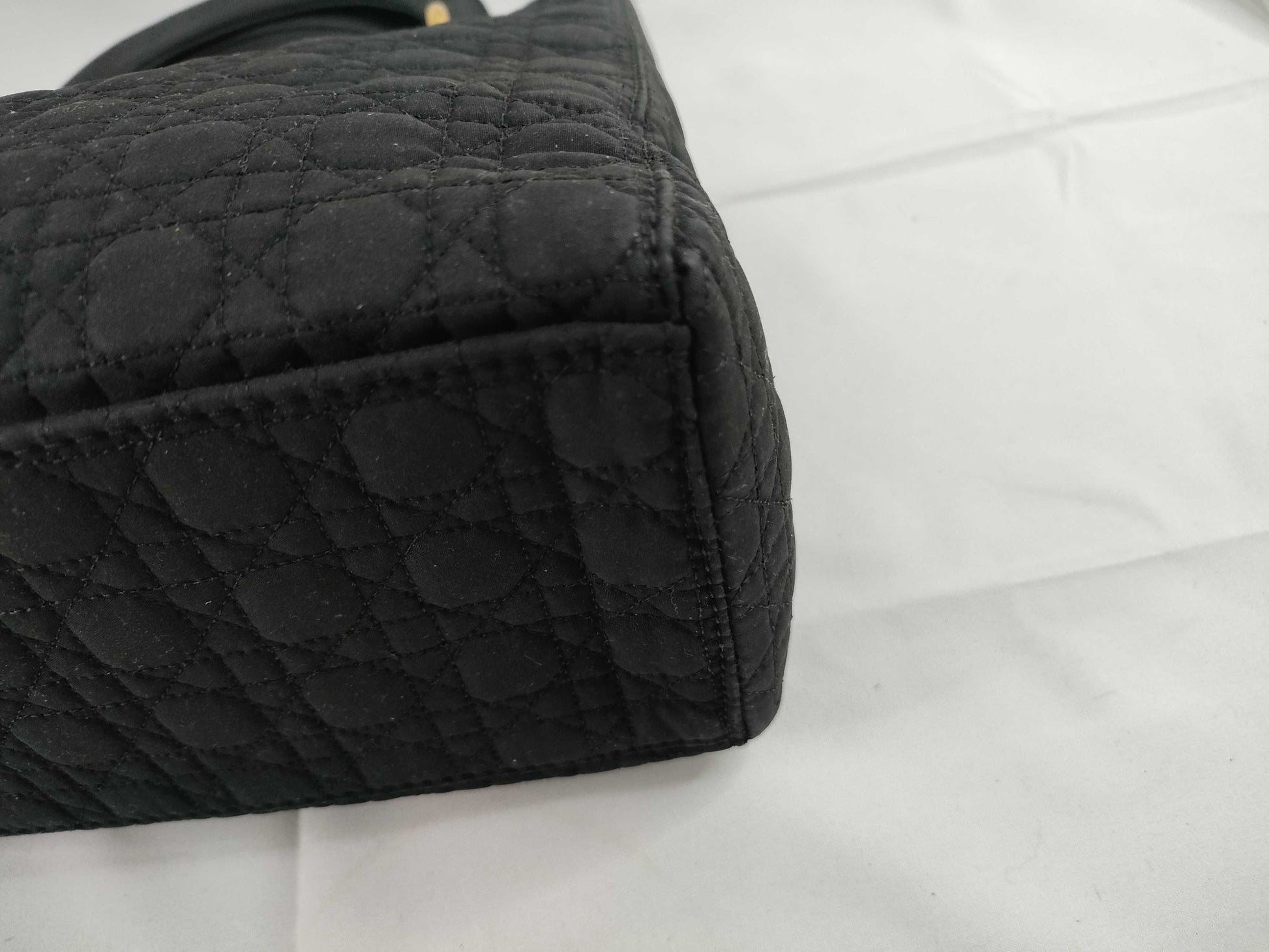 Dior Christian Dior Lady Dior Nylon Canvas Handbag RU0051 Black Handbag
