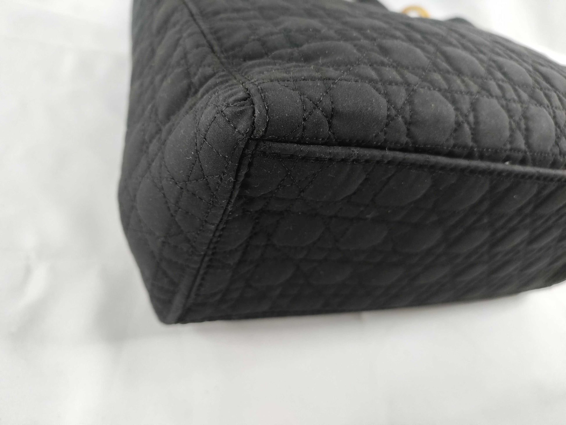 Dior Christian Dior Lady Dior Nylon Canvas Handbag RU0051 Black Handbag