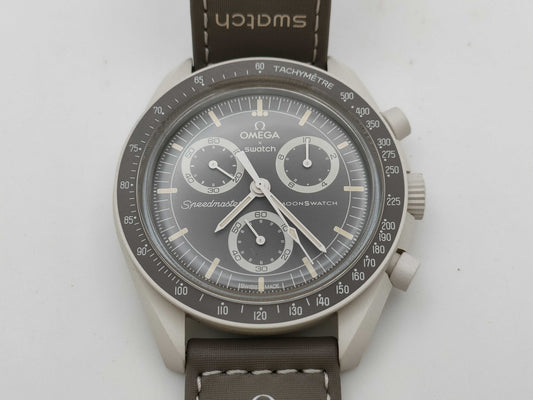 OMEGA Swatch Speedmaster Moonwatch SO33T103 Grey Dial Men's Watch
