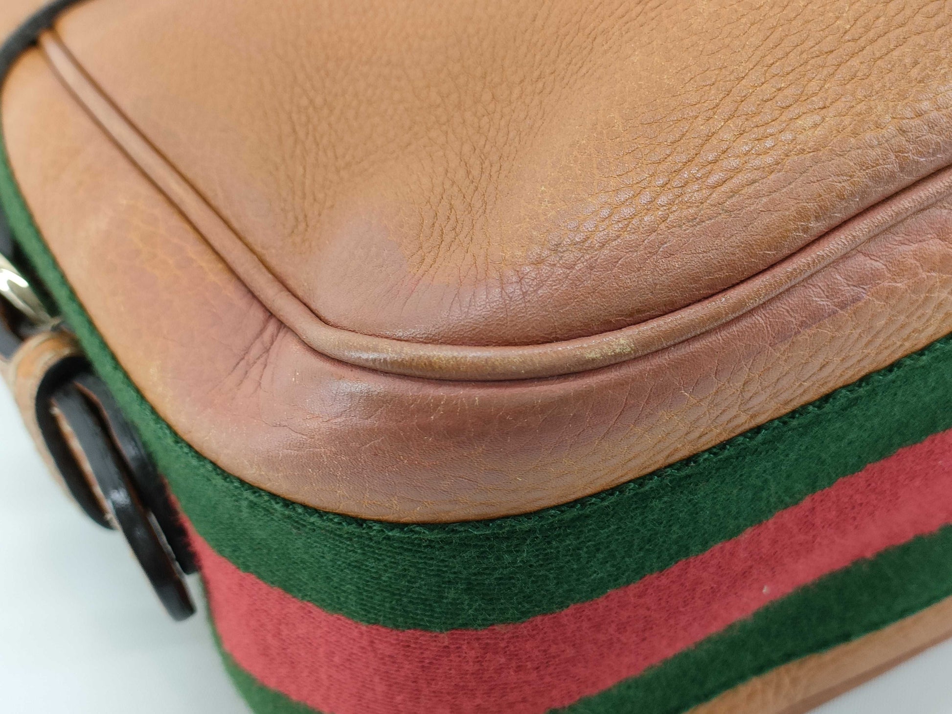 GUCCI Gucci Leather One Shoulder Bag Camel Shoulder Bag
