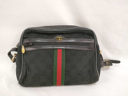 GUCCI GG Canvas Gucci Canvas Shoulder Bag Black Shoulder Bag