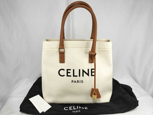 CELINE Horizontal Cave Canvas Tote Bag