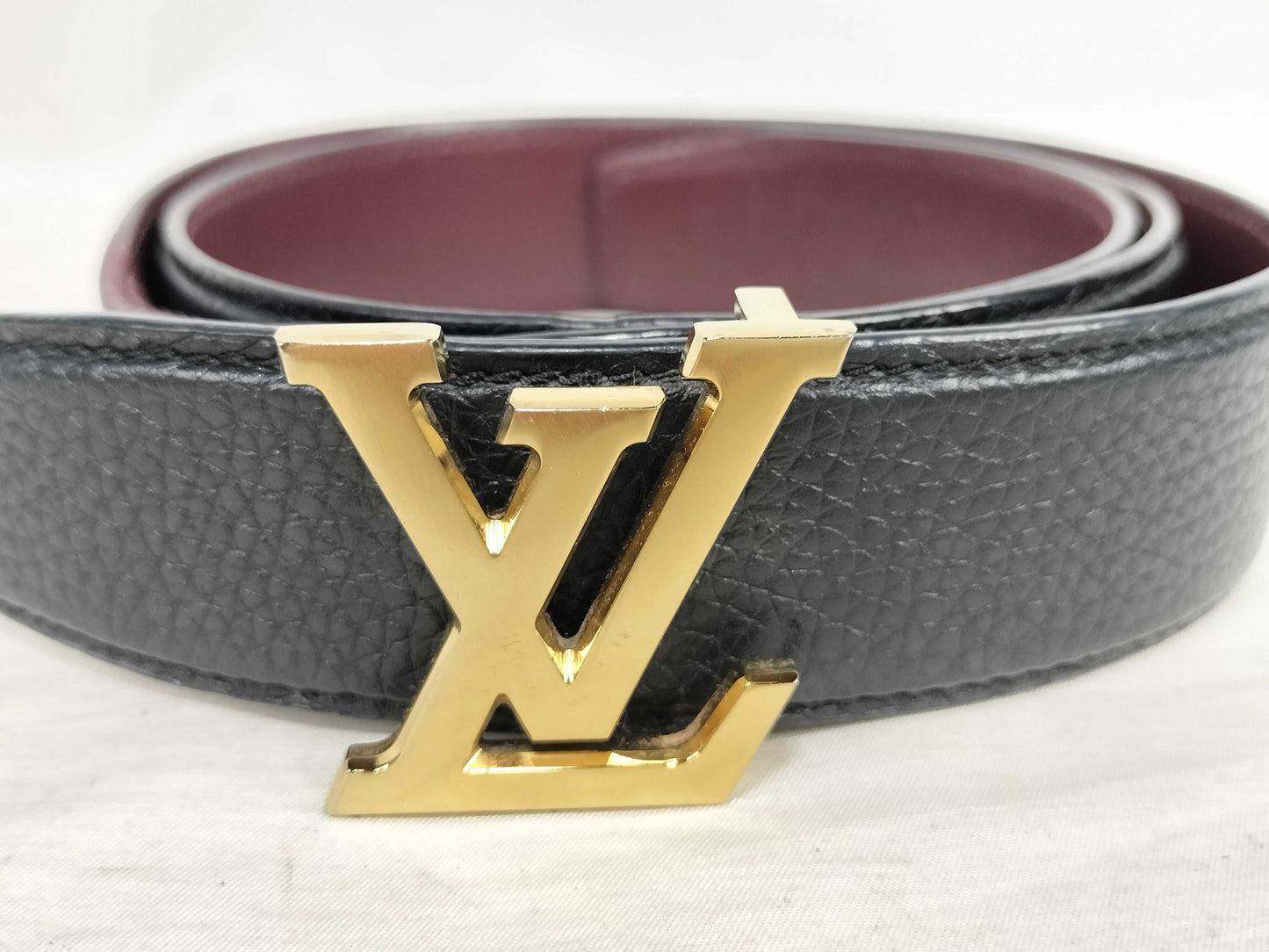 LOUIS VUITTON LV Buckle Leather Belt Bordeaux/Black M8205 Belt