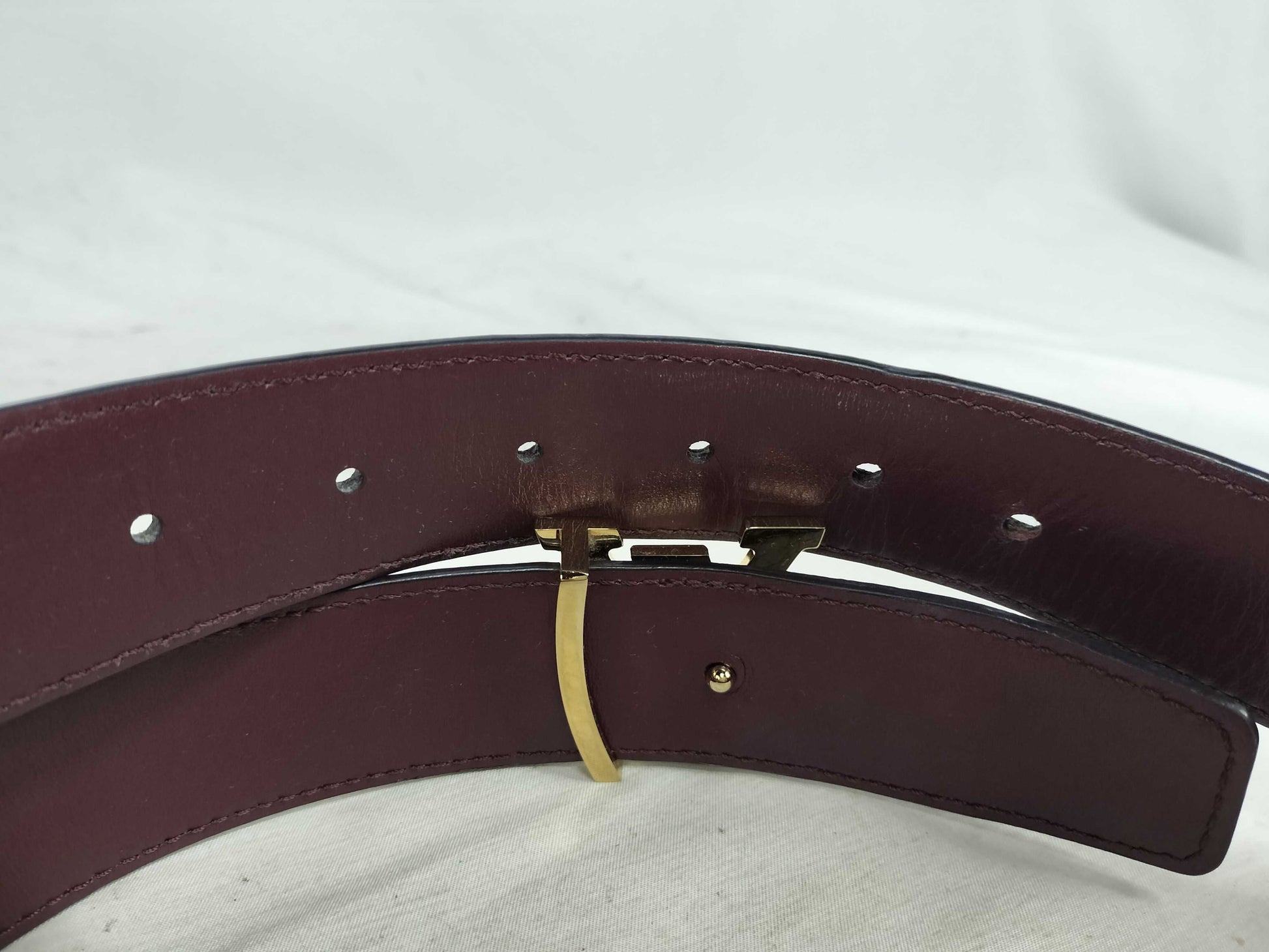 LOUIS VUITTON LV Buckle Leather Belt Bordeaux/Black M8205 Belt