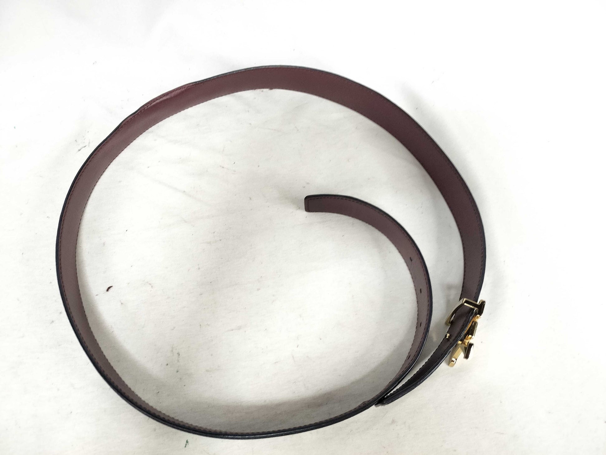LOUIS VUITTON LV Buckle Leather Belt Bordeaux/Black M8205 Belt