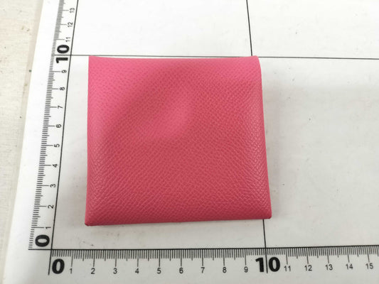 HERMES Bastia Rose Lipstick Card Case, Pass Case, Business Card Holder