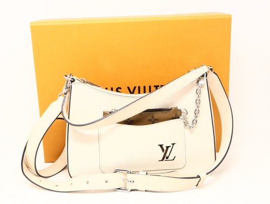 LOUIS VUITTON Epi Marel M80688 White RFID Shoulder Bag
