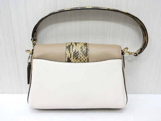 COACH COACH CD483 Grace Shoulder Bag - Colorblock Python Print Handbag, Approx. W25 x H18cm