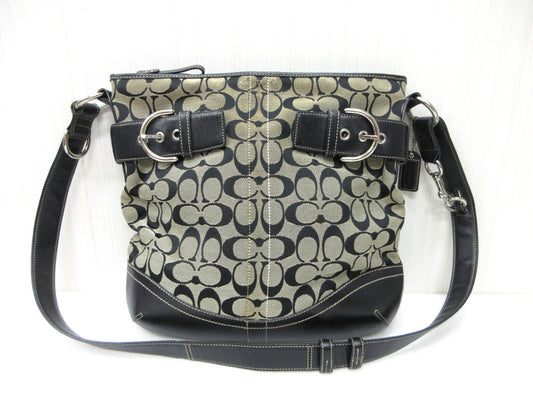 COACH COACH 3593 Signature Canvas x Leather Shoulder Bag Shoulder Bag