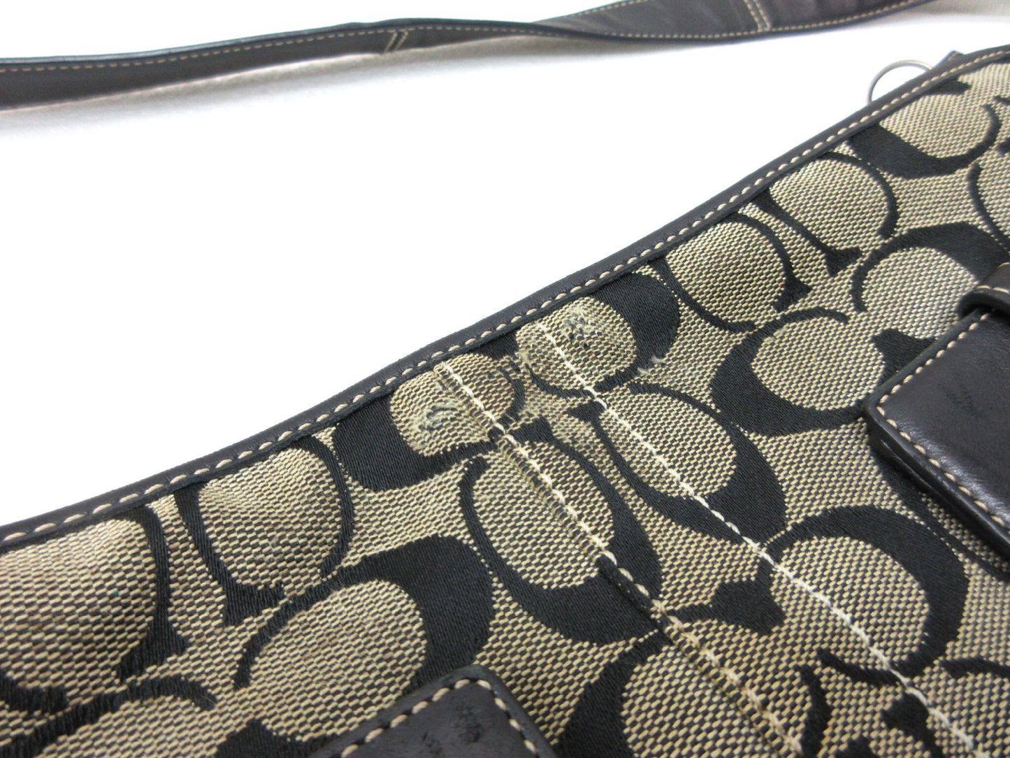 COACH COACH 3593 Signature Canvas x Leather Shoulder Bag Shoulder Bag