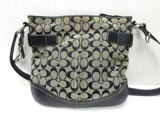 COACH COACH 3593 Signature Canvas x Leather Shoulder Bag Shoulder Bag