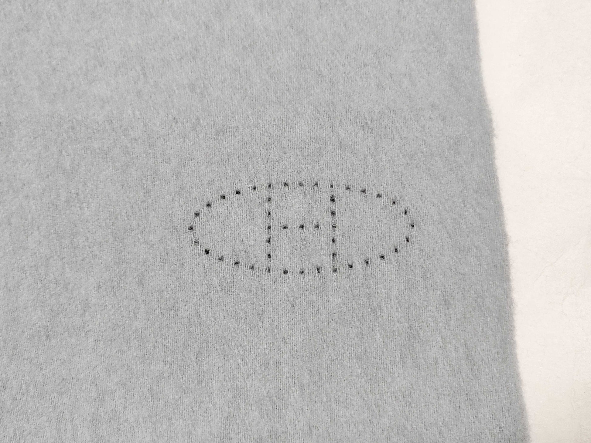HERMES Muffler 100% Cashmere Evelyn Logo Muffler