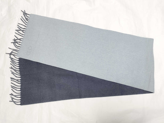 HERMES Muffler 100% Cashmere Evelyn Logo Muffler