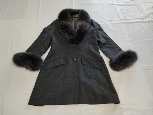 LEONARD Leonard FOX fur collar and sleeves 13AR coat