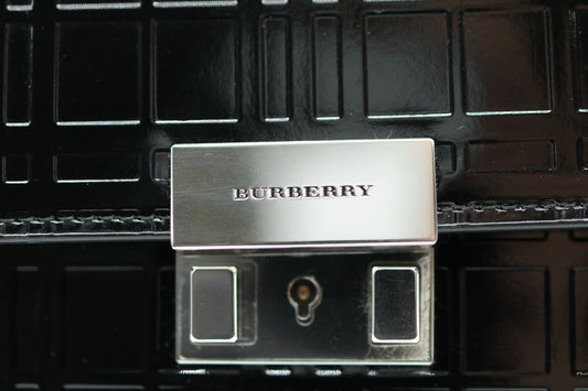 BURBERRY Enamel Handbag Black Handbag