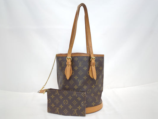 LOUIS VUITTON M42238 Monogram Bucket PM Tote Bag