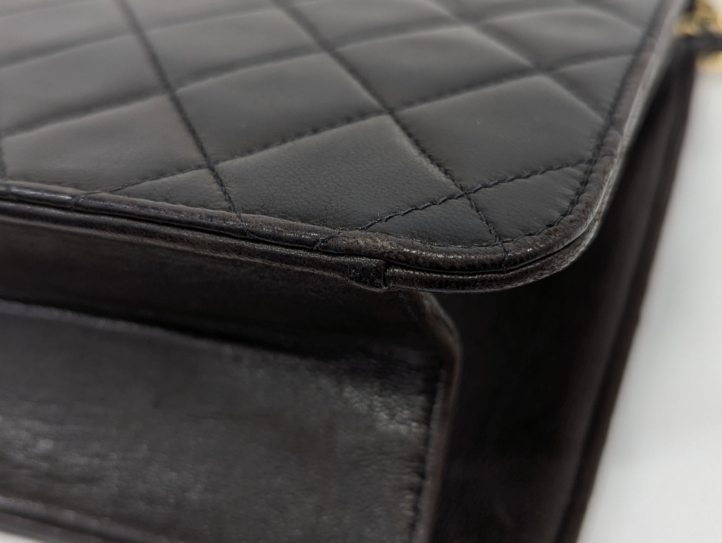 CHANEL Lambskin Pushlock Chain Shoulder Shoulder Bag