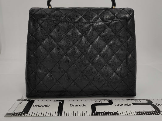 CHANEL Caviar Skin Handbag Matelasse Handbag