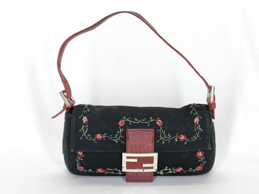 FENDI Mamma Mamma Bucket Bead Lizard Handbag
