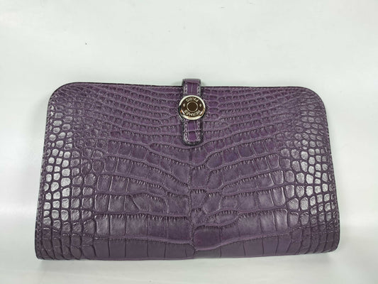 HERMES Dogon Alligator Matte R-Engraving Wallet