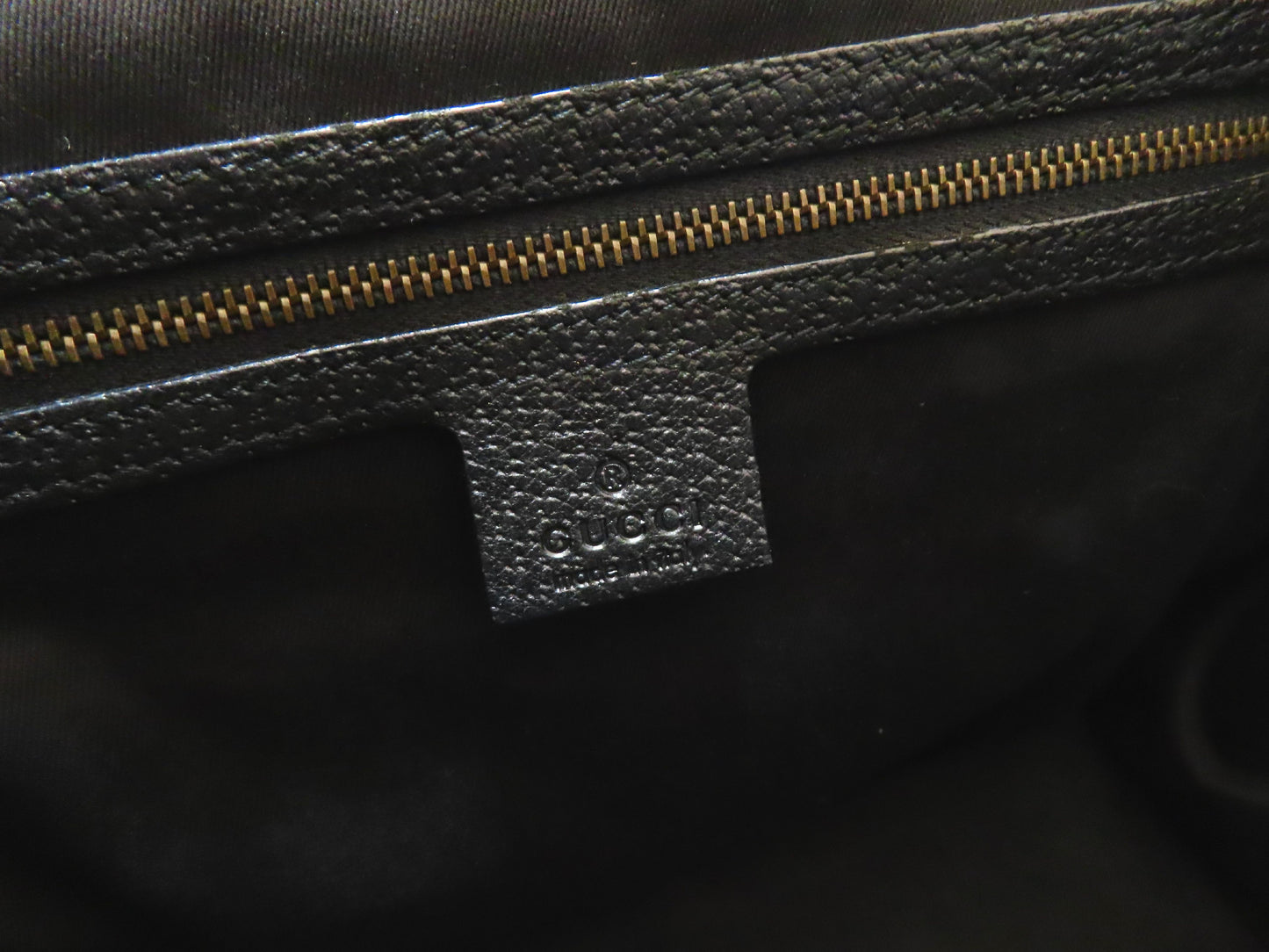GUCCI GG Canvas Gucci Black Tote Bag Corner Leather GG Canvas Tote Bag