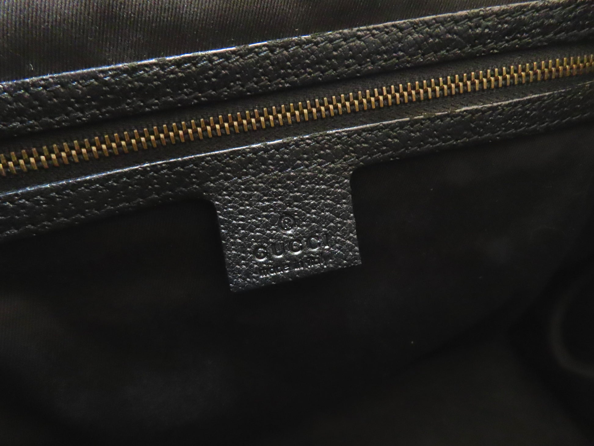 GUCCI GG Canvas Gucci Black Tote Bag Corner Leather GG Canvas Tote Bag