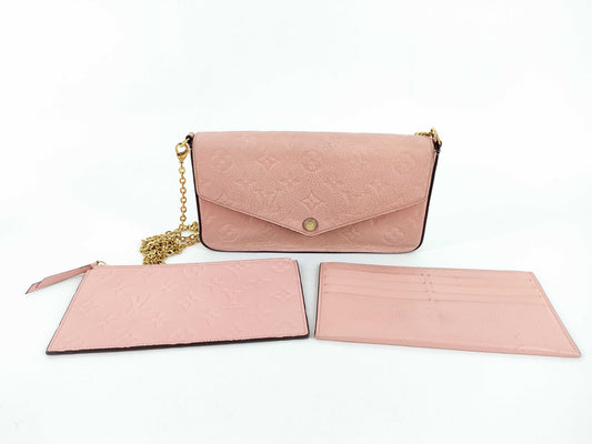 LOUIS VUITTON Monogram Unplant LOUIS VUITTON Monogram Unplanted Pochette Felicity M82608 IC Chip Pocket x2 Chain Shoulder Bag