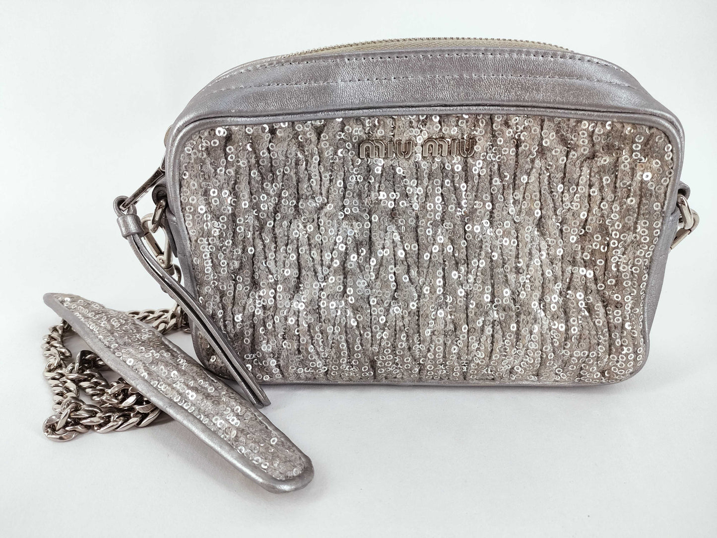 Miu Miu Miu Miu Miu Chain Shoulder Bag Silver Strap Shoulder Bag