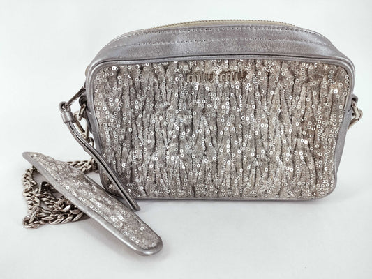 Miu Miu Miu Miu Miu Chain Shoulder Bag Silver Strap Shoulder Bag