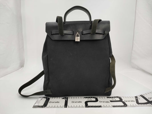 HERMES Airbag Ad Black □C Backpack