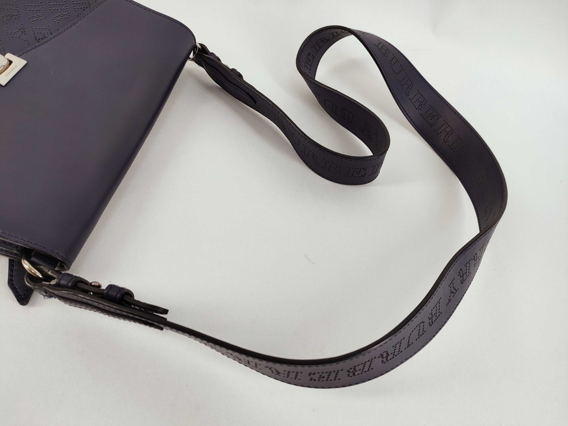 BURBERRY BURBERRY Macken Leather Shoulder Bag Navy Shoulder Bag
