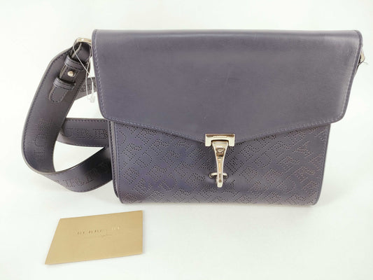BURBERRY BURBERRY Macken Leather Shoulder Bag Navy Shoulder Bag