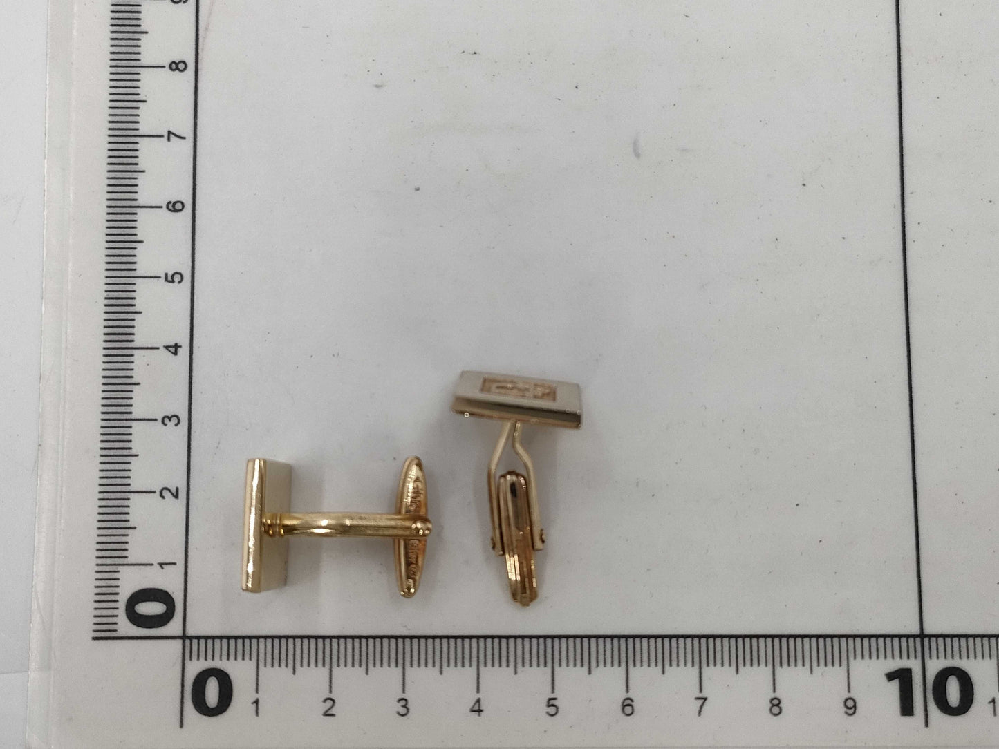 Dior Square Logo Gold Tie Clip/Cufflinks