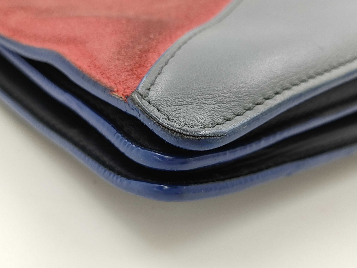 CELINE Diamond Suede and Leather Shoulder Bag