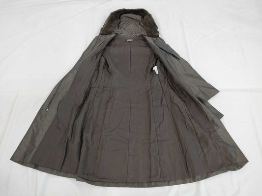 FOXEY Foxy Boutique Silk Long Coat with Nutria Fur Down Coat