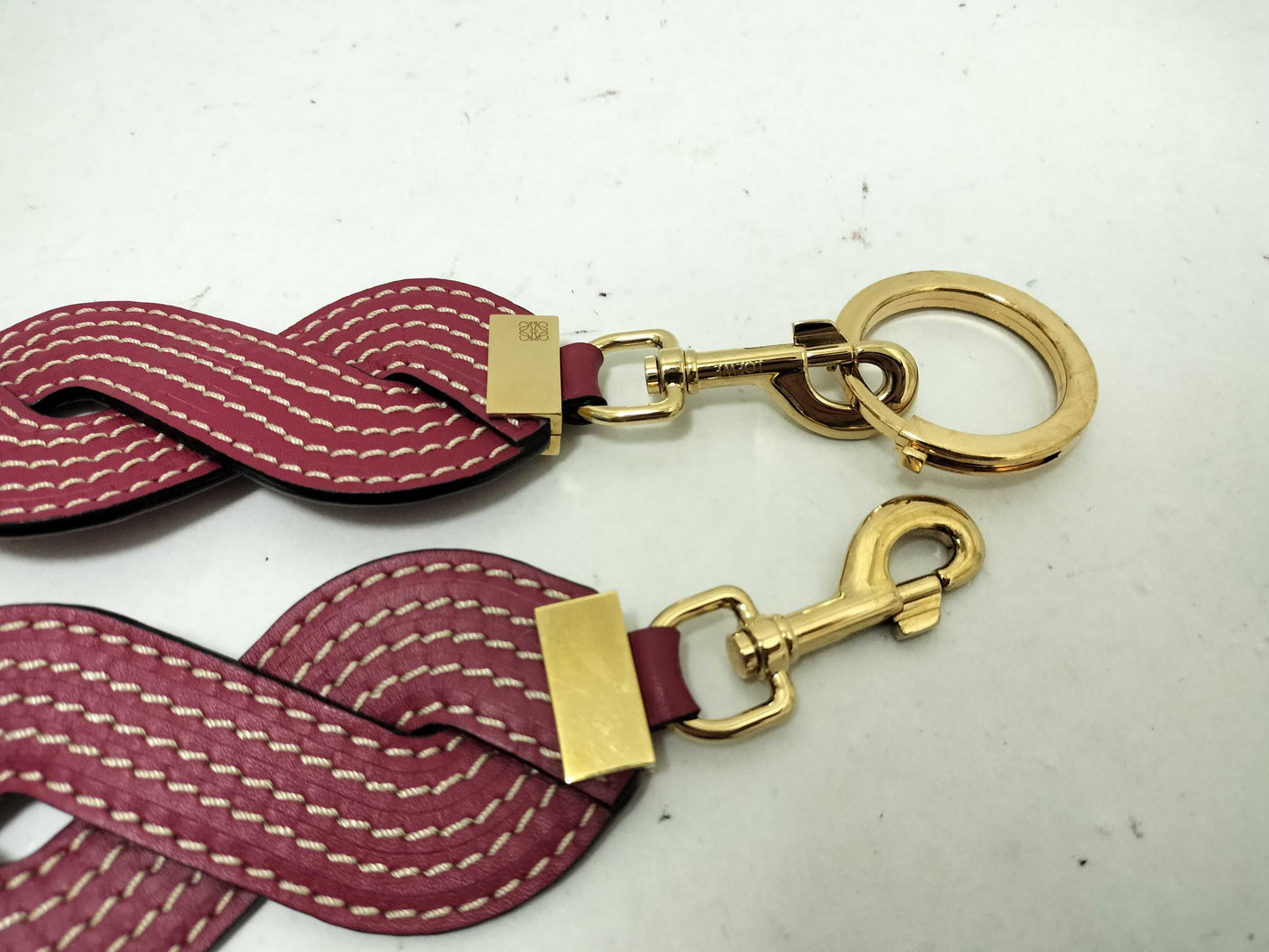 LOEWE LOEWE Wave Shoulder Strap Bordeaux Leather Gold Strap