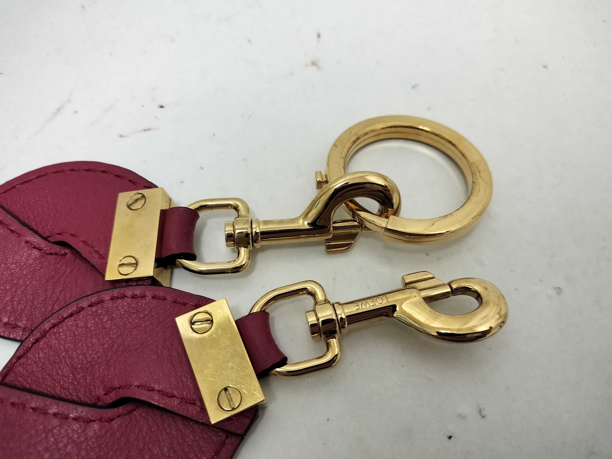 LOEWE LOEWE Wave Shoulder Strap Bordeaux Leather Gold Strap