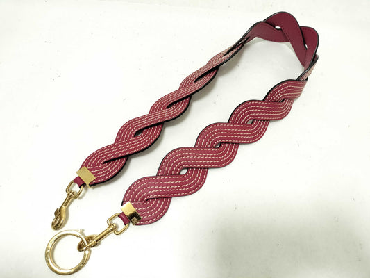 LOEWE LOEWE Wavey Shoulder Strap Bordeaux Leather with Gold Strap