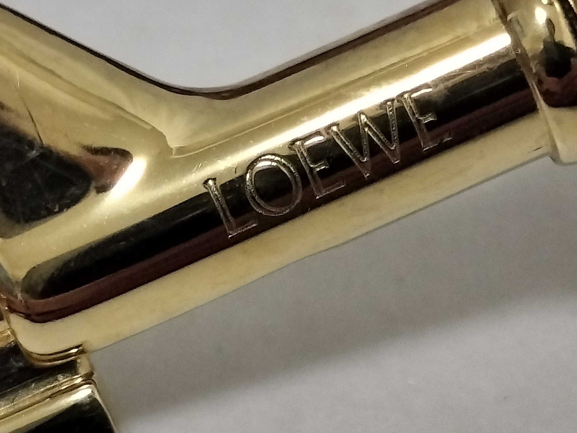 LOEWE LOEWE Wave Shoulder Strap Bordeaux Leather Gold Strap