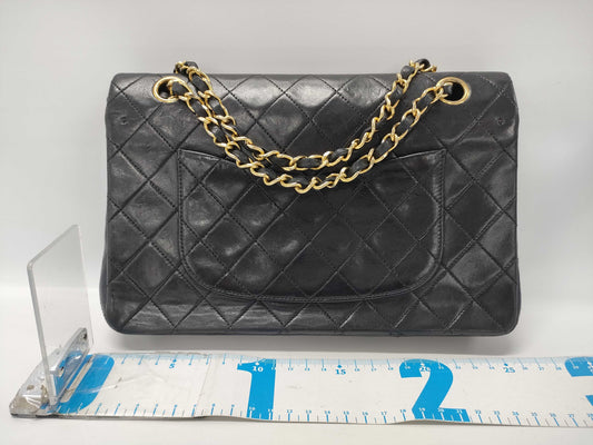CHANEL Lambskin Matelasse Double Flap Double Chain Shoulder Bag, No. 1 Serial Seal, Shoulder Bag